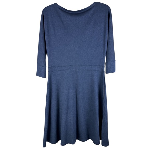 Toad & Co Women's Sz S Navy Blue Sleeve Dress Pockets 3/4 Sleeve - Picture 6 of 9